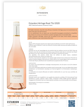 Ficha de producto del catálogo PDF vin.co