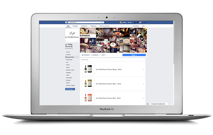 Catálogo de productos vin.co accesible desde las redes sociales
