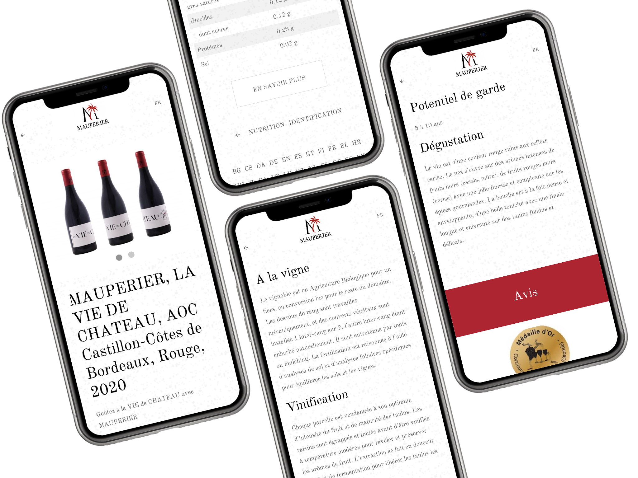 Interface utilisateur Extranet Vin.co pour la gestion des listes d'ingrédients et la déclaration nutritionnelle conforme aux normes UE.
